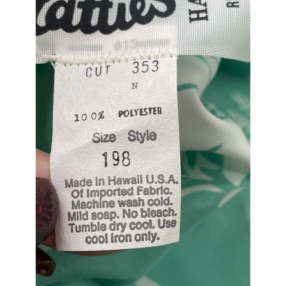 Vintage 70s - Hilo Hatties Pareau Mint Hibiscus Floral Dress - Original New Tags - Picture 3 of 15